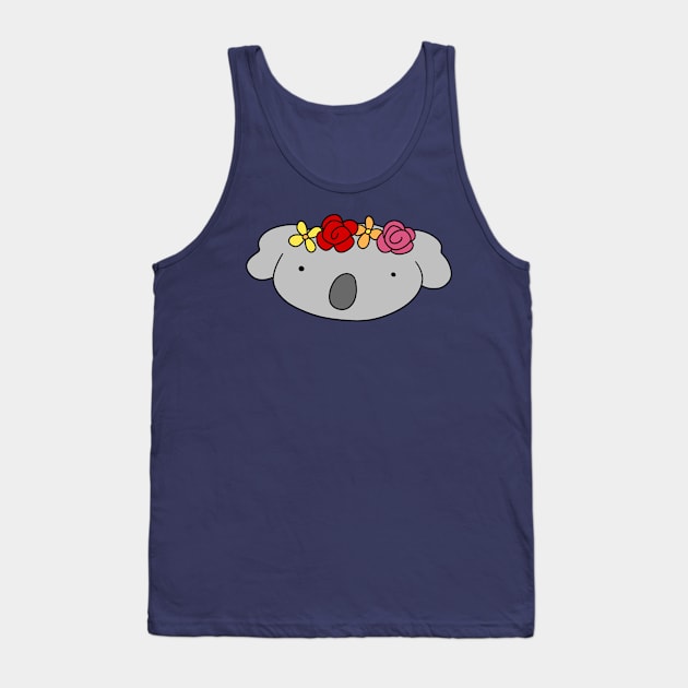 Flower Crown Koala Face Tank Top by saradaboru